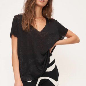 Urban Outfitters Project Social The Original Textured V-Neck Black T-Shirt